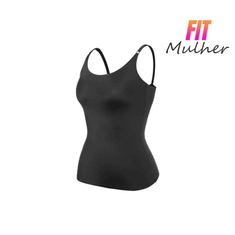 Liquidação - Regata Modeladora Modela E Define Comprime Realça O Busto Só Hoje Preto / M